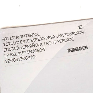 Interpol: This Mirror Weighs A Ton (Spanish Edition, Colored Vinyl) Vinyl 2LP