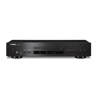 Black audio/video receiver with remote control on a white background